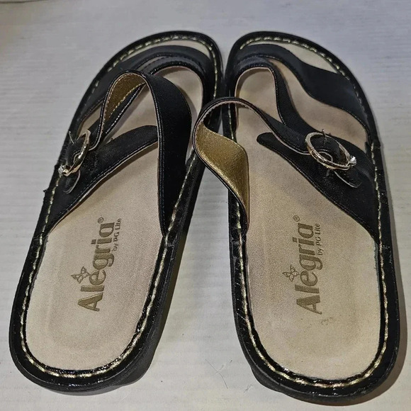 Alegria Venice Textured Sandals Black SZ US 9.5-10 EUR 40 - Picture 7 of 10